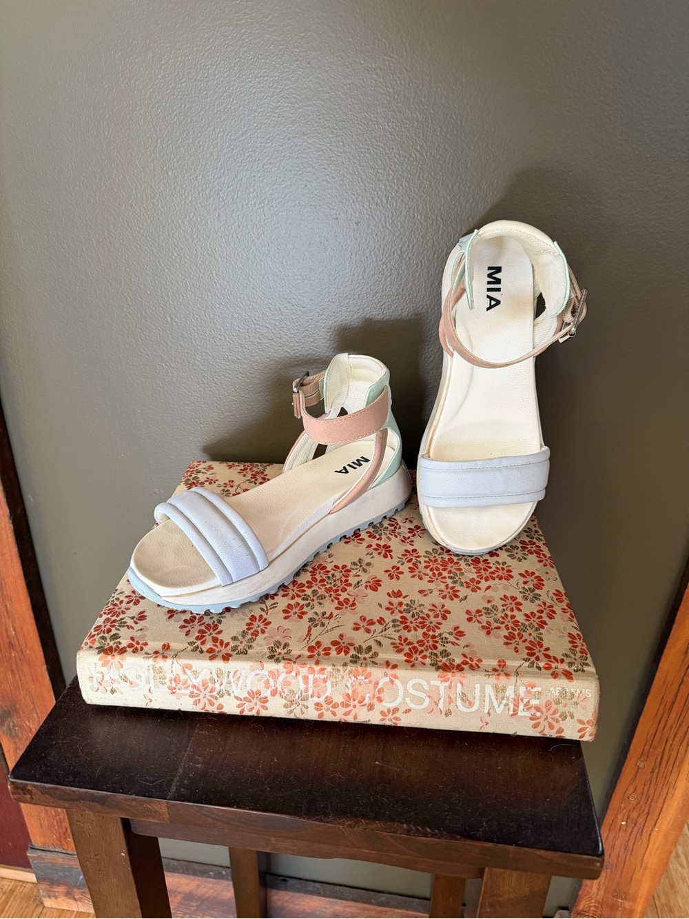 Mia Shoes Pastel Multi-Color Ankle Strap Sandals